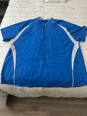 Men's Blue Athletic Short-Sleeve Jersey with White Panels